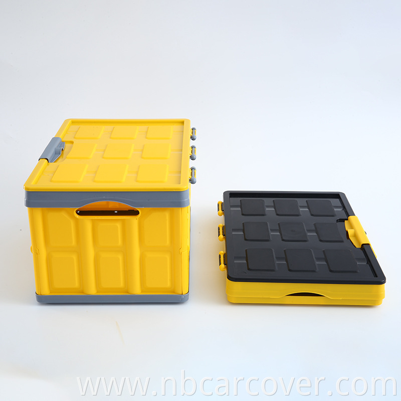 Best price foldable 2 interior compartments waterproof yellow personalised car storage box